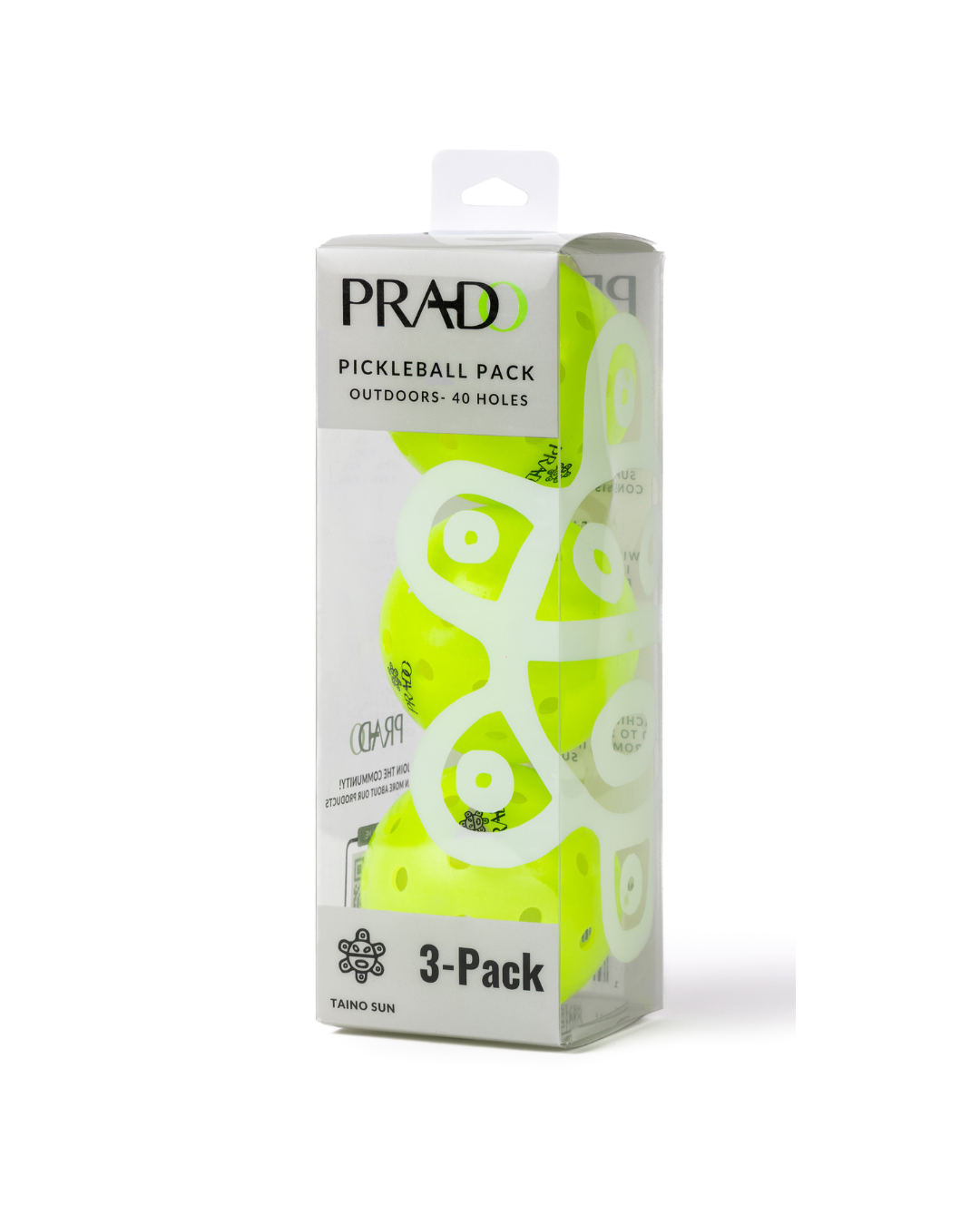 Taíno Sun 40-hole outdoor USAPA-approved pickleball ball with Puerto Rican heritage design
