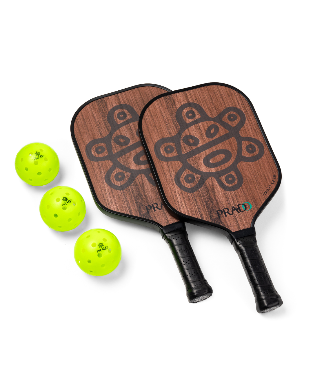 Taíno Sun pickleball starter kit with Sun and Carey paddles and three USAPA approved balls