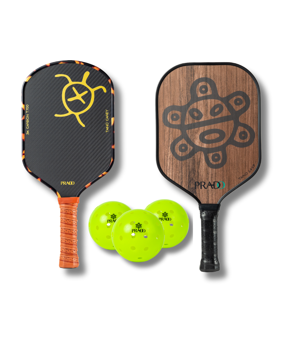 Taíno Starter Kit with two premium pickleball paddles and USA Pickleball Approved balls featuring Puerto Rican inspired designs